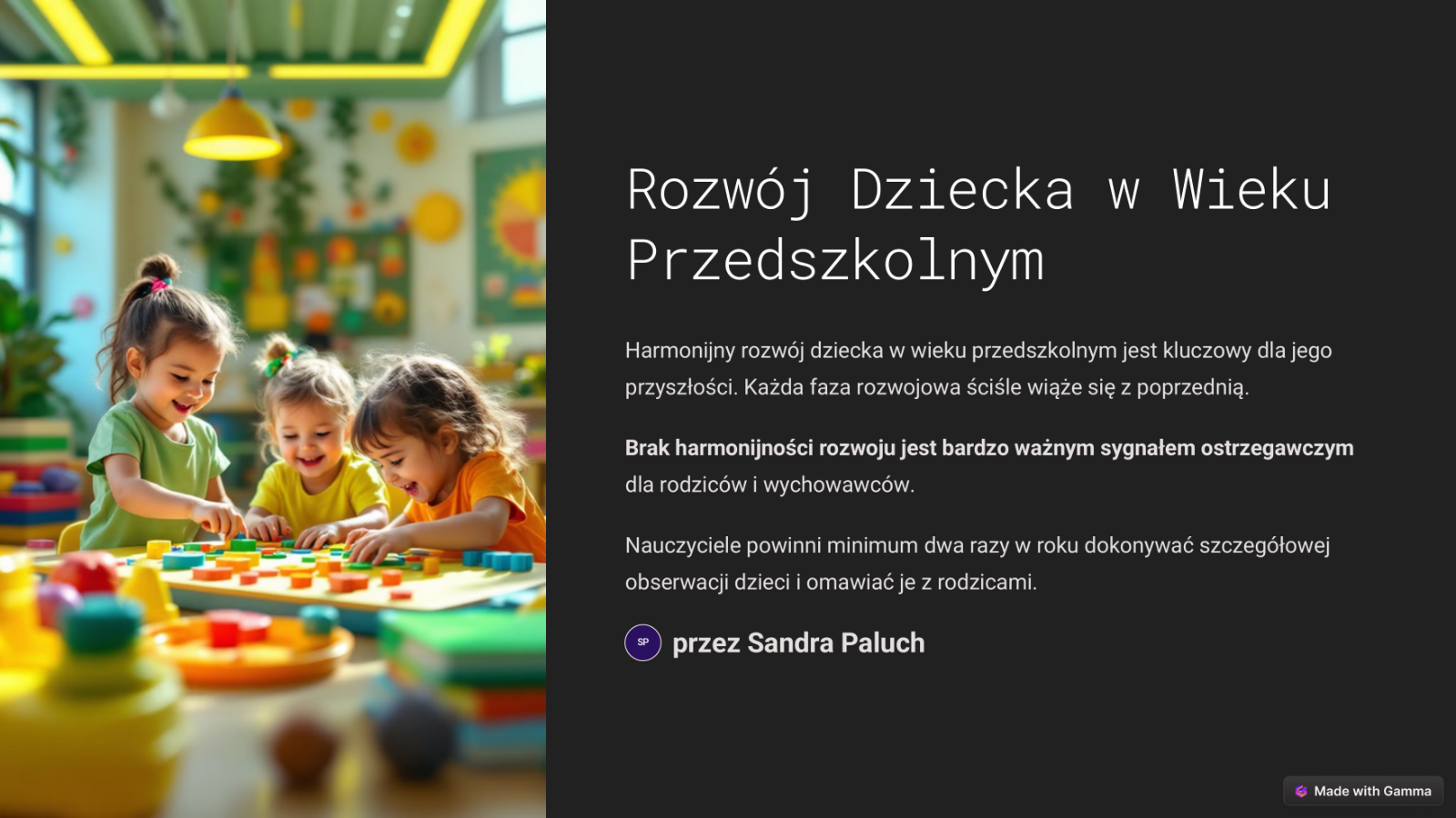 Rozwój dziecka w wieku przedszkolnym